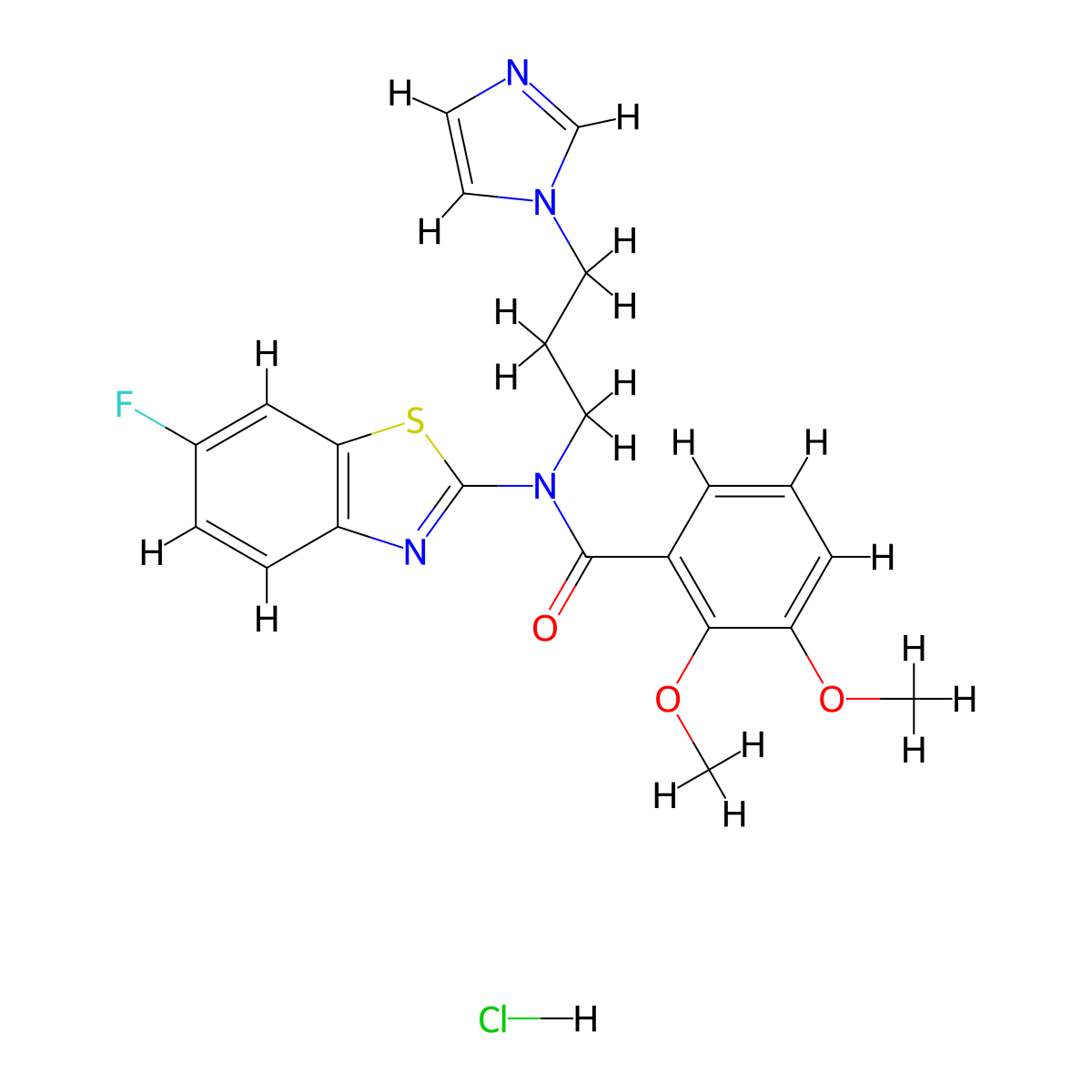 N-(3-(1H-imidazol-1-yl)propyl)-N-(6-fluorobenzo[d]thiazol-2-yl)-2,3-dimethoxybenzamide hydrochloride molecular structure, CAS 1216441-27-8