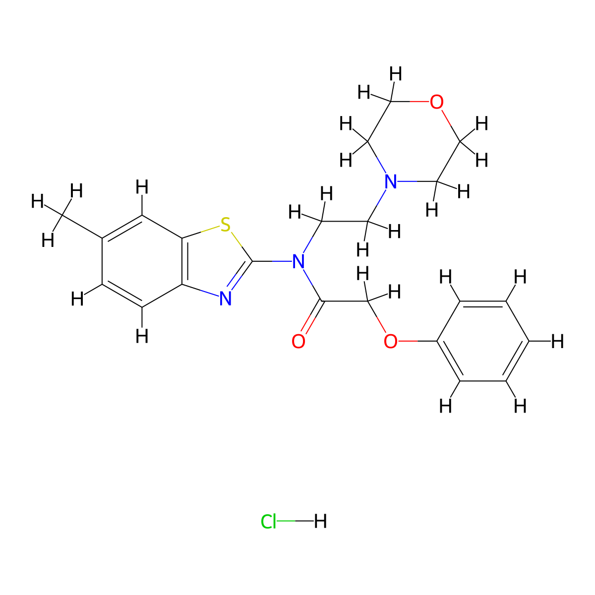 N-(6-methylbenzo[d]thiazol-2-yl)-N-(2-morpholinoethyl)-2-phenoxyacetamide hydrochloride molecular structure, CAS 1216442-11-3