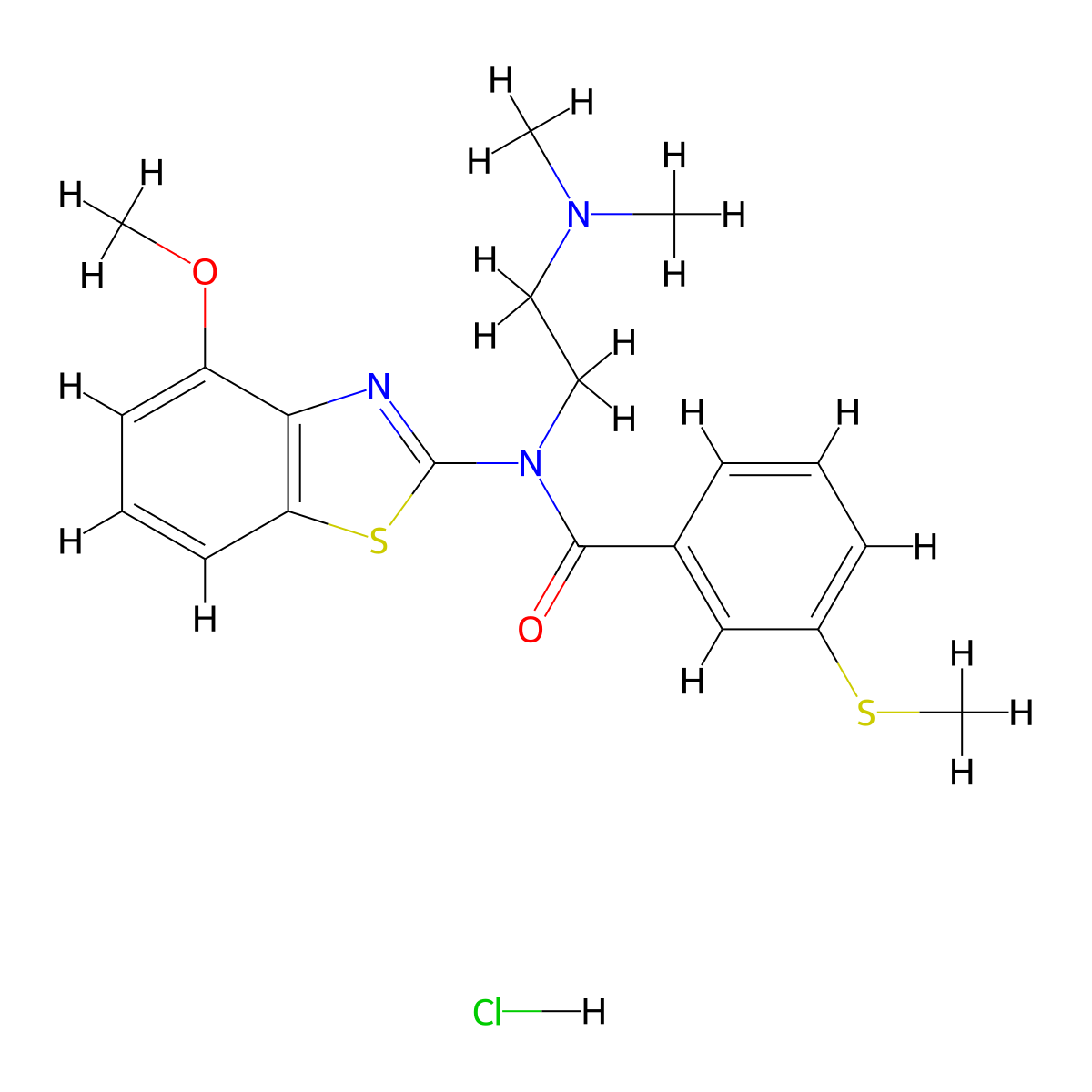 N-(2-(dimethylamino)ethyl)-N-(4-methoxybenzo[d]thiazol-2-yl)-3-(methylthio)benzamide hydrochloride molecular structure, CAS 1216444-65-3