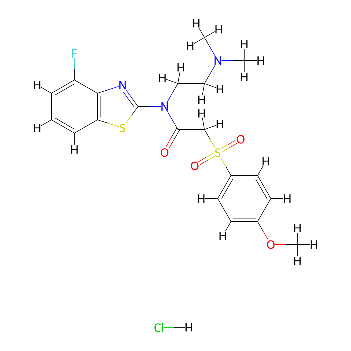 N-(2-(dimethylamino)ethyl)-N-(4-fluorobenzo[d]thiazol-2-yl)-2-((4-methoxyphenyl)sulfonyl)acetamide hydrochloride molecular structure, CAS 1216447-92-5