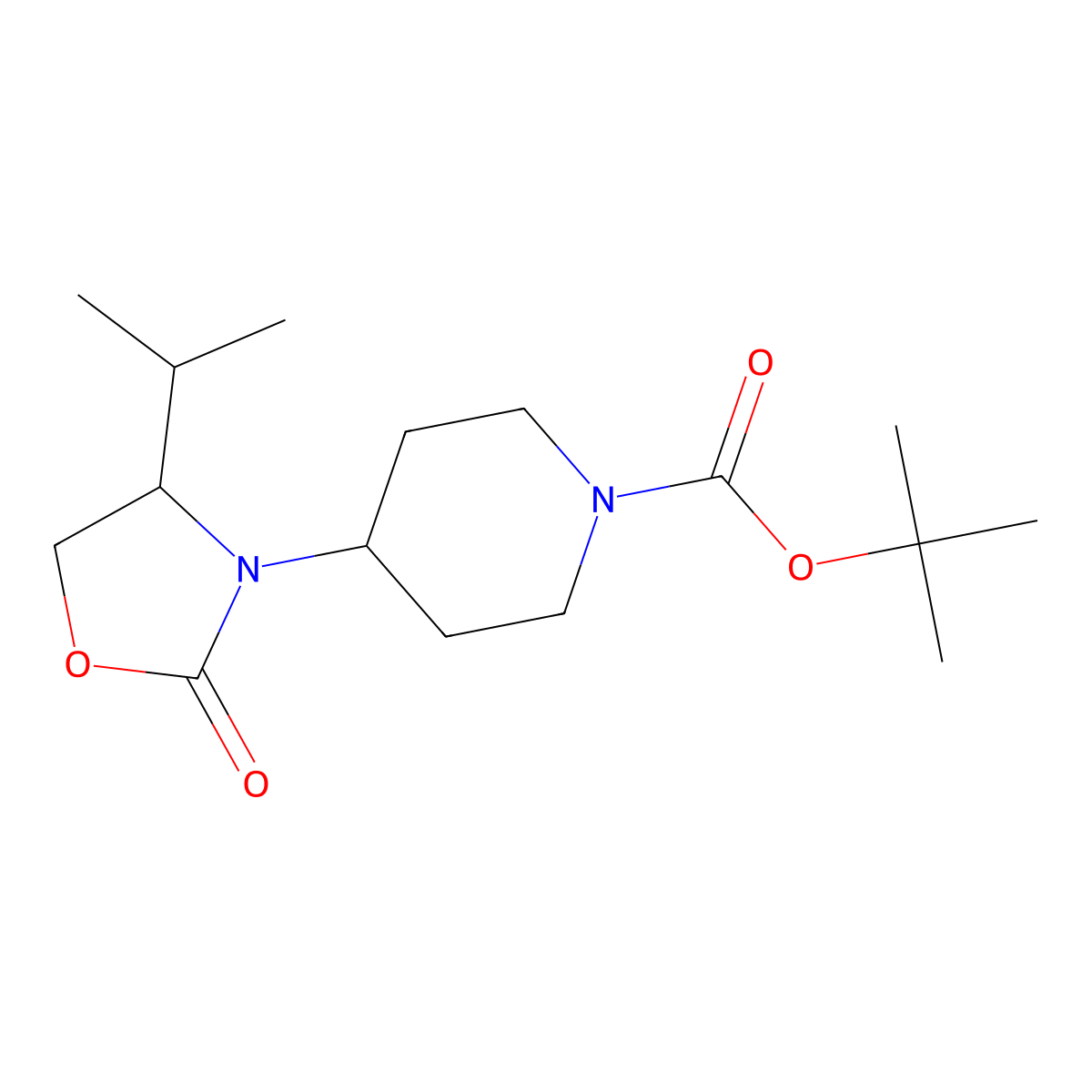 tert-Butyl 4-(4-Isopropyl-2-oxo-1,3-oxazolidin-3-yl)piperidine-1-carboxylate molecular structure, CAS 1216447-99-2