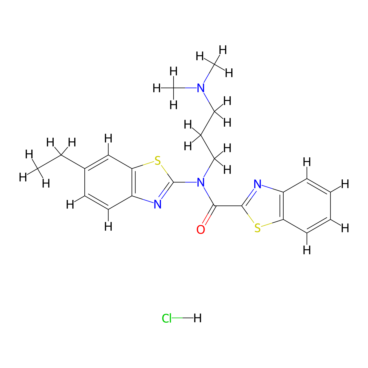 N-(3-(dimethylamino)propyl)-N-(6-ethylbenzo[d]thiazol-2-yl)benzo[d]thiazole-2-carboxamide hydrochloride molecular structure, CAS 1216448-01-9