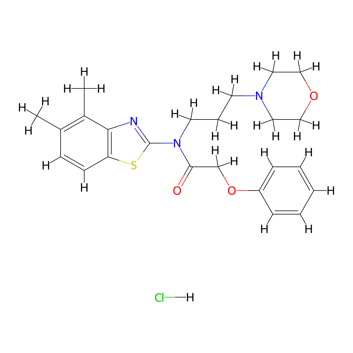 N-(4,5-dimethylbenzo[d]thiazol-2-yl)-N-(3-morpholinopropyl)-2-phenoxyacetamide hydrochloride molecular structure, CAS 1216449-10-3