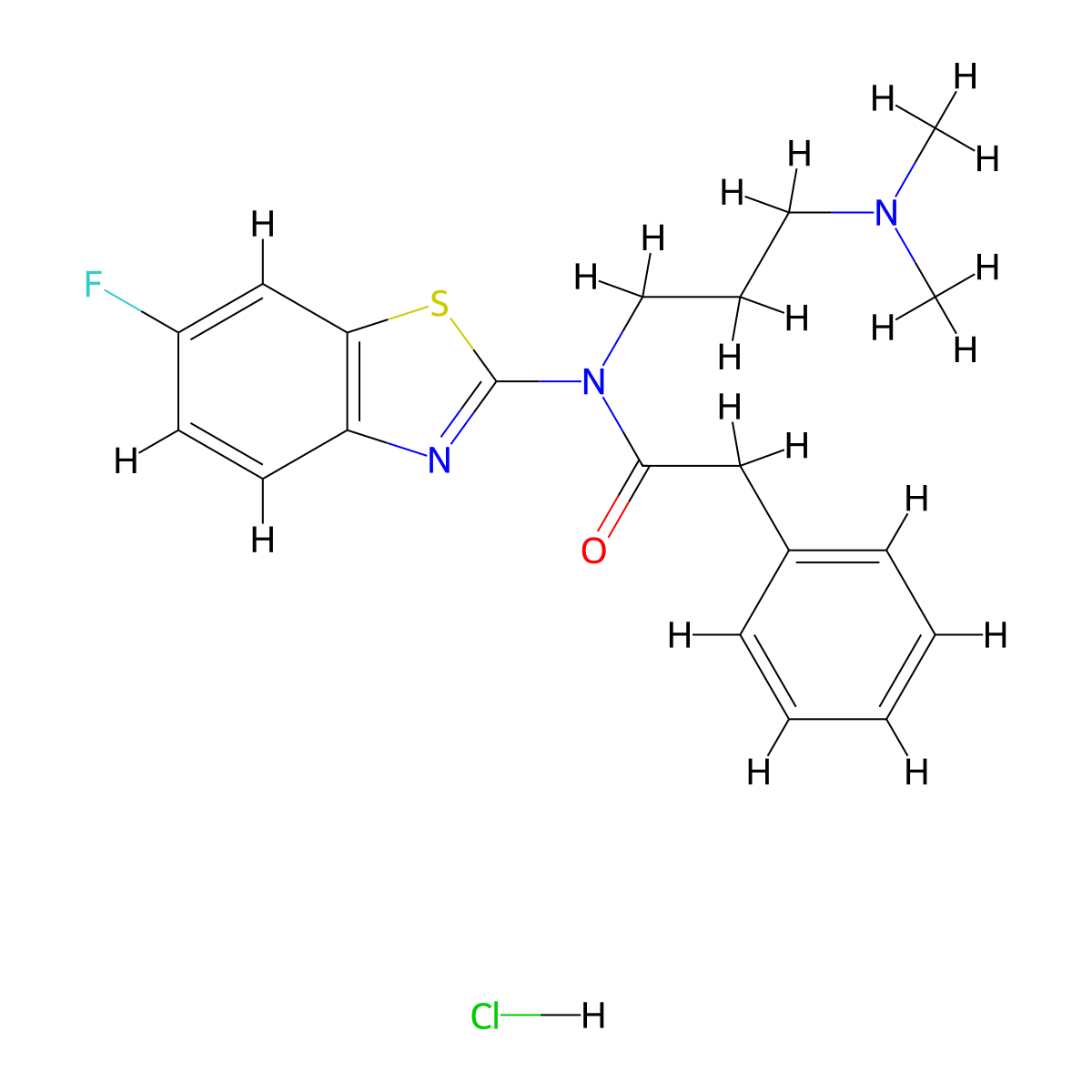 N-(3-(dimethylamino)propyl)-N-(6-fluorobenzo[d]thiazol-2-yl)-2-phenylacetamide hydrochloride molecular structure, CAS 1216450-17-7
