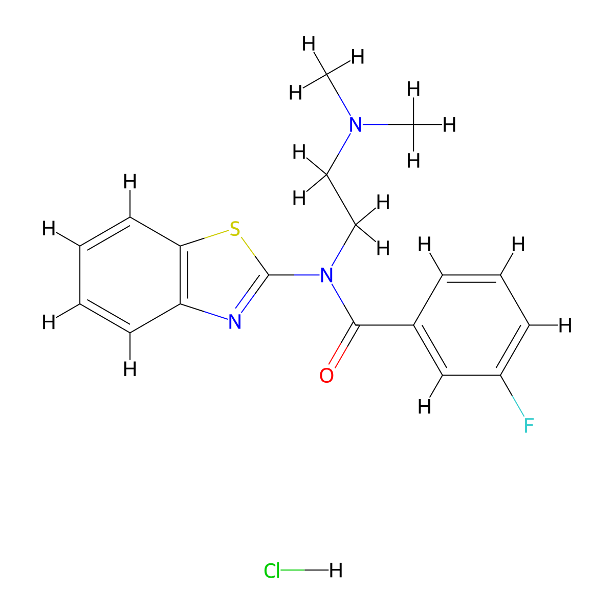 N-(benzo[d]thiazol-2-yl)-N-(2-(dimethylamino)ethyl)-3-fluorobenzamide hydrochloride molecular structure, CAS 1216454-61-3
