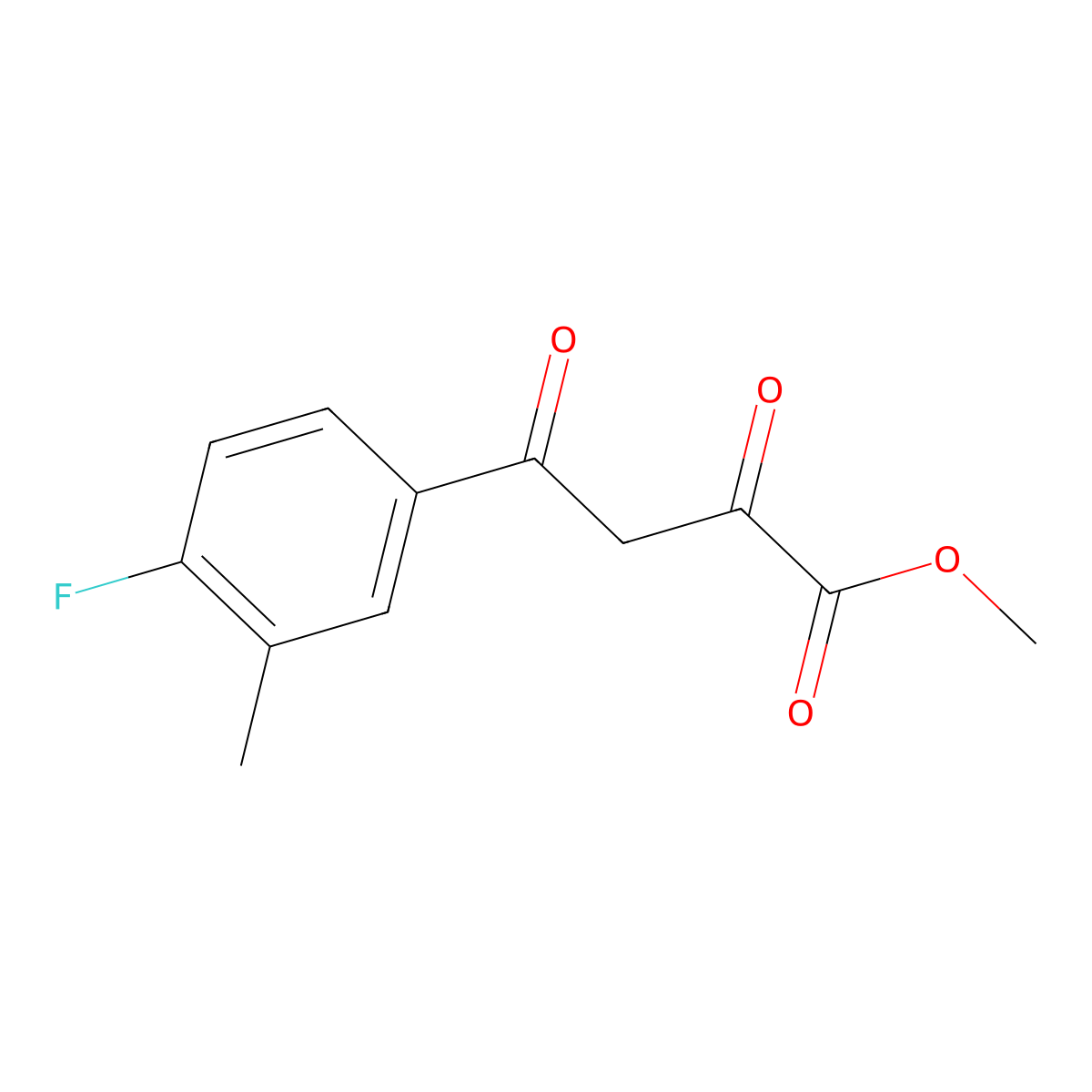 Methyl 4-(4-fluoro-3-methylphenyl)-2,4-dioxobutanoate molecular structure, CAS 1216456-13-1