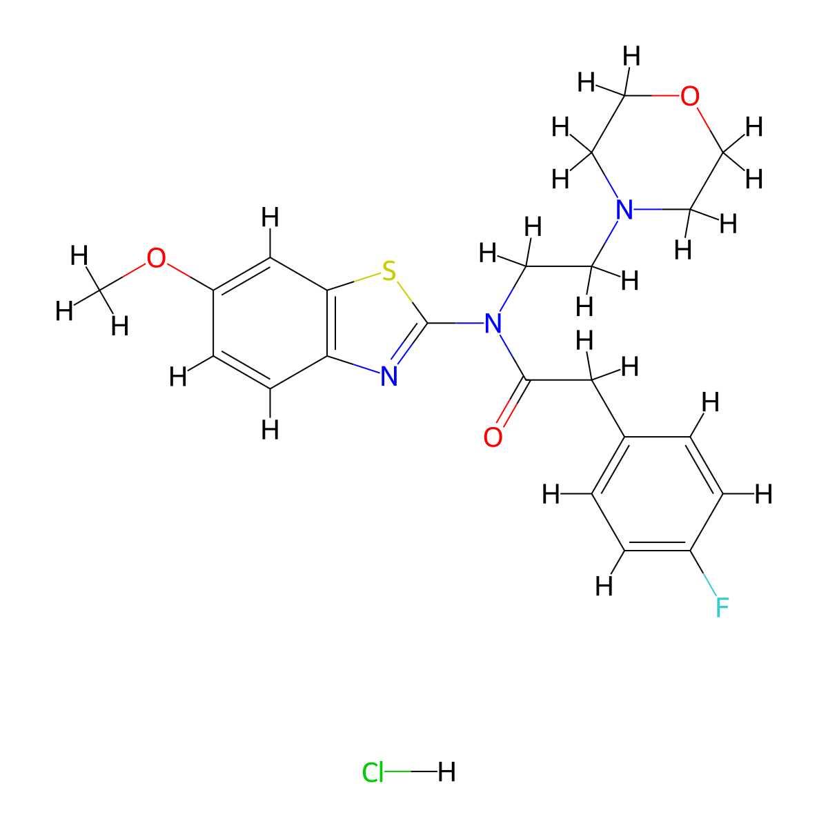 2-(4-fluorophenyl)-N-(6-methoxybenzo[d]thiazol-2-yl)-N-(2-morpholinoethyl)acetamide hydrochloride molecular structure, CAS 1216457-00-9
