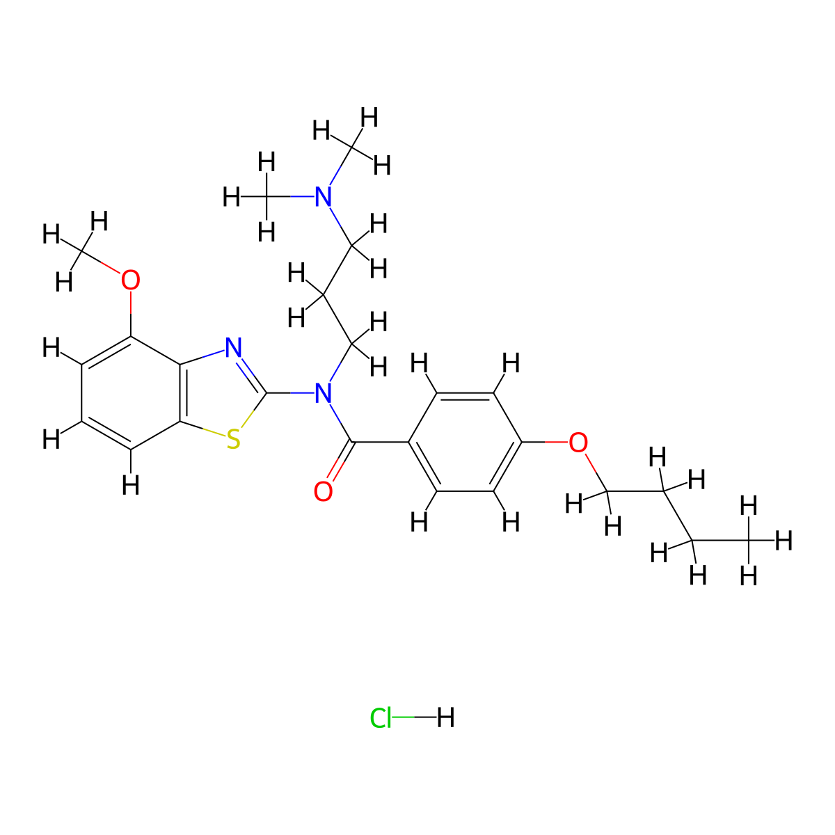 4-butoxy-N-(3-(dimethylamino)propyl)-N-(4-methoxybenzo[d]thiazol-2-yl)benzamide hydrochloride molecular structure, CAS 1216460-21-7