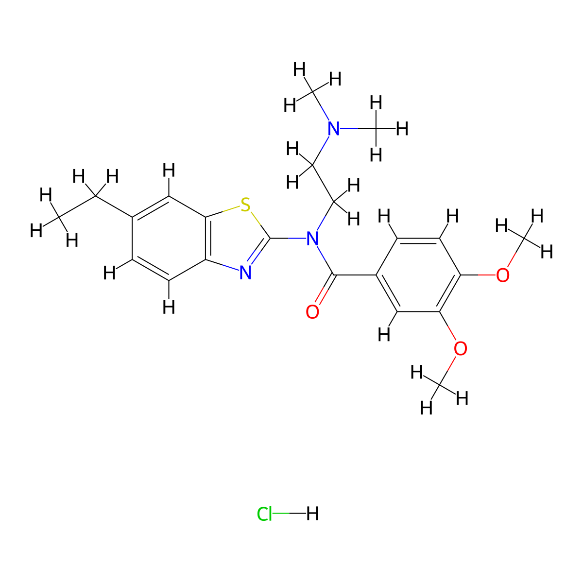 N-(2-(dimethylamino)ethyl)-N-(6-ethylbenzo[d]thiazol-2-yl)-3,4-dimethoxybenzamide hydrochloride molecular structure, CAS 1216460-33-1
