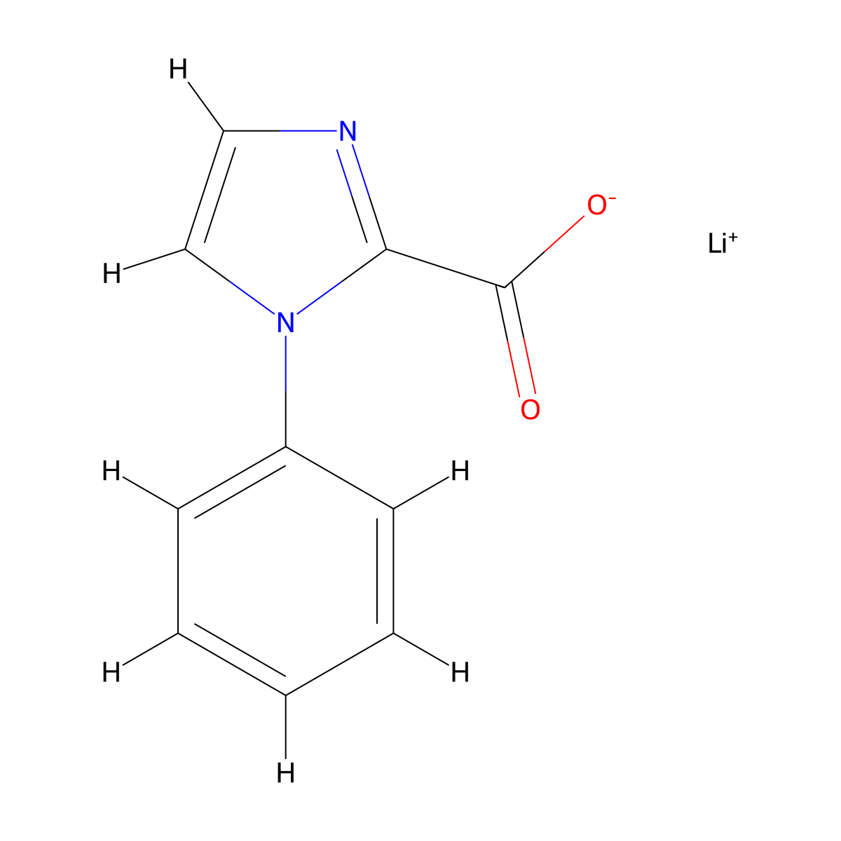 Lithium 1-phenyl-1H-imidazole-2-carboxylate molecular structure, CAS 1216460-51-3