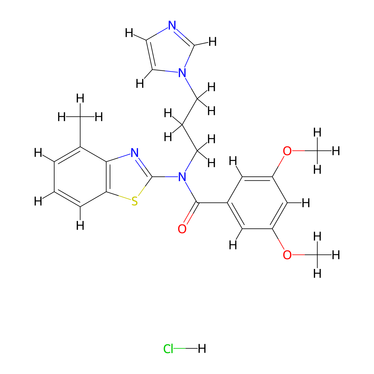 N-(3-(1H-imidazol-1-yl)propyl)-3,5-dimethoxy-N-(4-methylbenzo[d]thiazol-2-yl)benzamide hydrochloride molecular structure, CAS 1216460-64-8