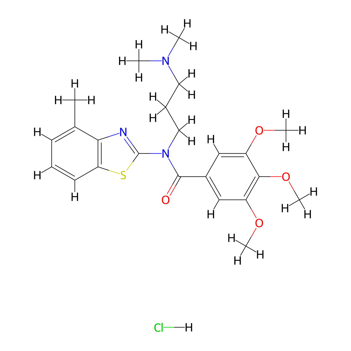 N-(3-(dimethylamino)propyl)-3,4,5-trimethoxy-N-(4-methylbenzo[d]thiazol-2-yl)benzamide hydrochloride molecular structure, CAS 1216463-45-4