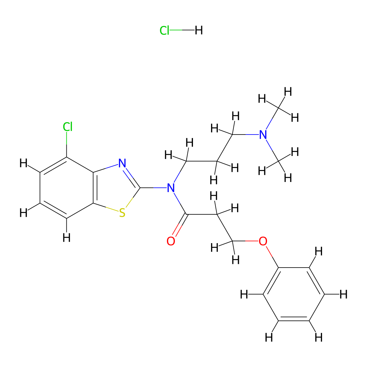 N-(4-chlorobenzo[d]thiazol-2-yl)-N-(3-(dimethylamino)propyl)-3-phenoxypropanamide hydrochloride molecular structure, CAS 1216465-76-7