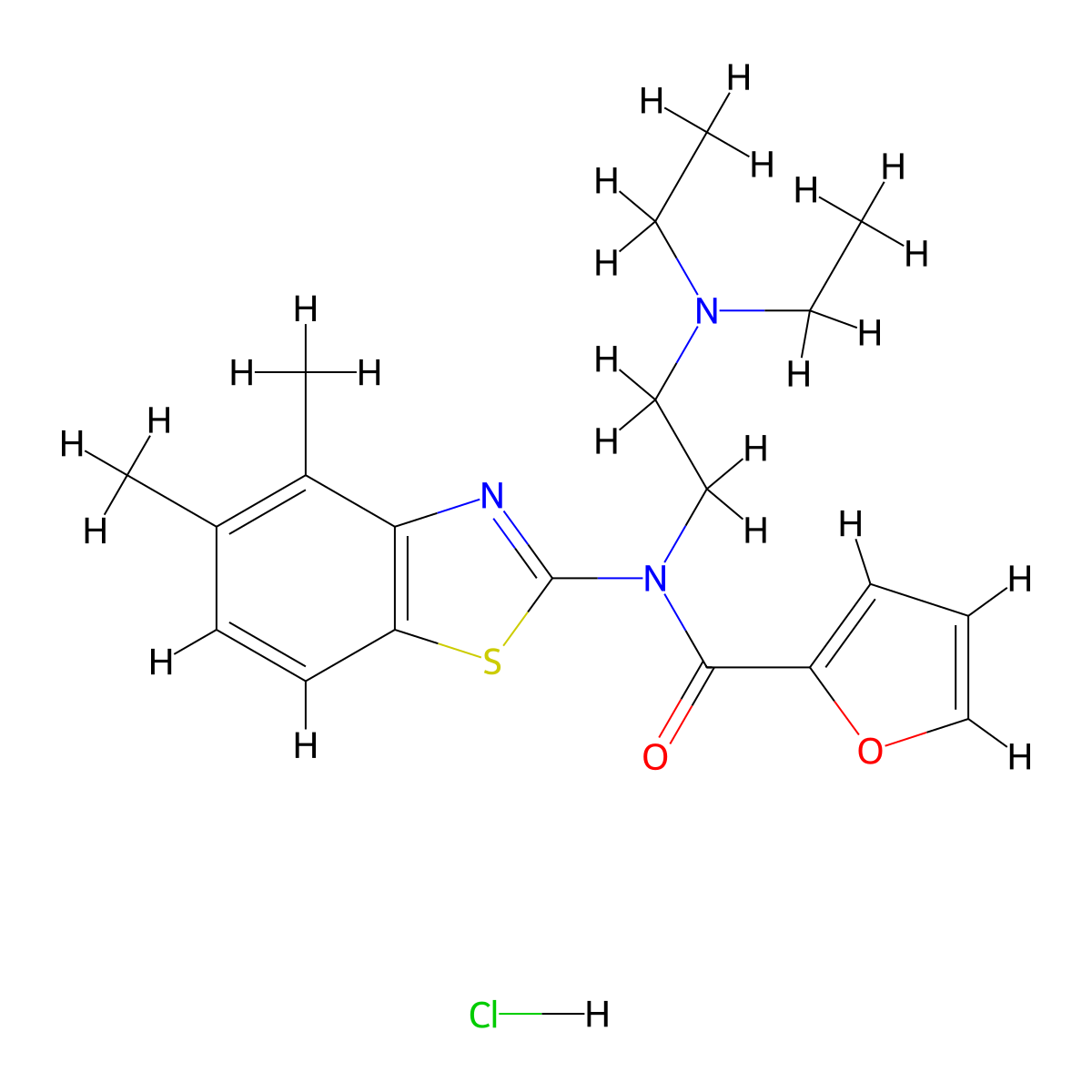N-[2-(Diethylamino)ethyl]-N-(4,5-dimethyl-1,3-benzothiazol-2-YL)furan-2-carboxamide hydrochloride molecular structure, CAS 1216466-00-0