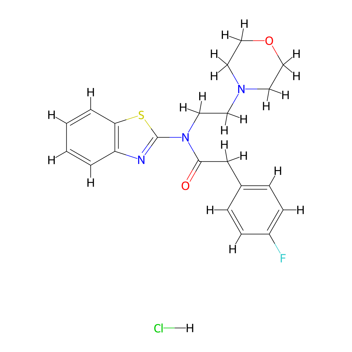 N-(benzo[d]thiazol-2-yl)-2-(4-fluorophenyl)-N-(2-morpholinoethyl)acetamide hydrochloride molecular structure, CAS 1216469-09-8