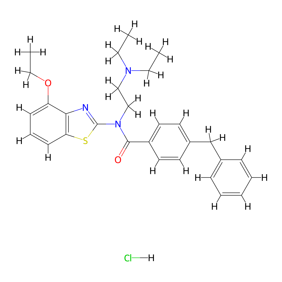4-benzyl-N-(2-(diethylamino)ethyl)-N-(4-ethoxybenzo[d]thiazol-2-yl)benzamide hydrochloride molecular structure, CAS 1216472-72-8