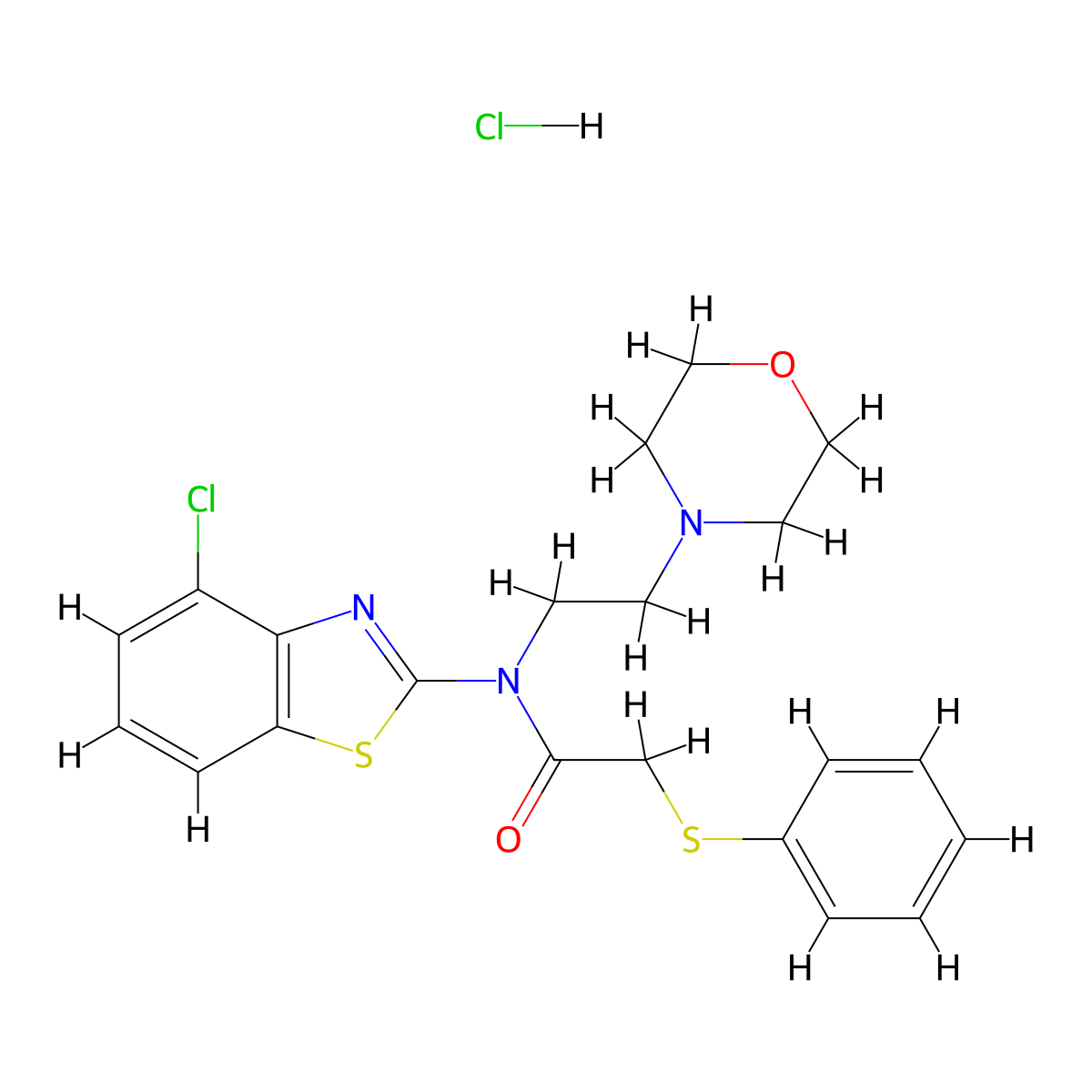 N-(4-chlorobenzo[d]thiazol-2-yl)-N-(2-morpholinoethyl)-2-(phenylthio)acetamide hydrochloride molecular structure, CAS 1216473-00-5