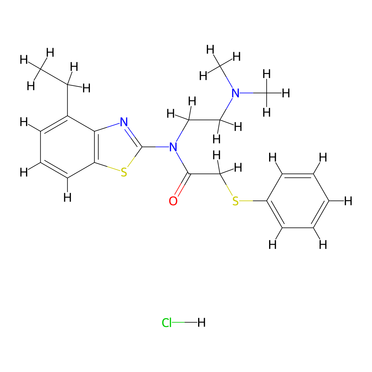 N-(2-(dimethylamino)ethyl)-N-(4-ethylbenzo[d]thiazol-2-yl)-2-(phenylthio)acetamide hydrochloride molecular structure, CAS 1216473-14-1