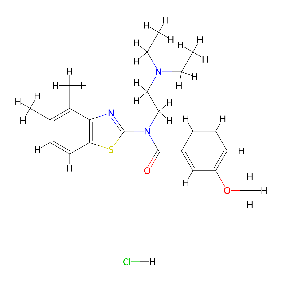 N-[2-(Diethylamino)ethyl]-N-(4,5-dimethyl-1,3-benzothiazol-2-YL)-3-methoxybenzamide hydrochloride molecular structure, CAS 1216473-34-5