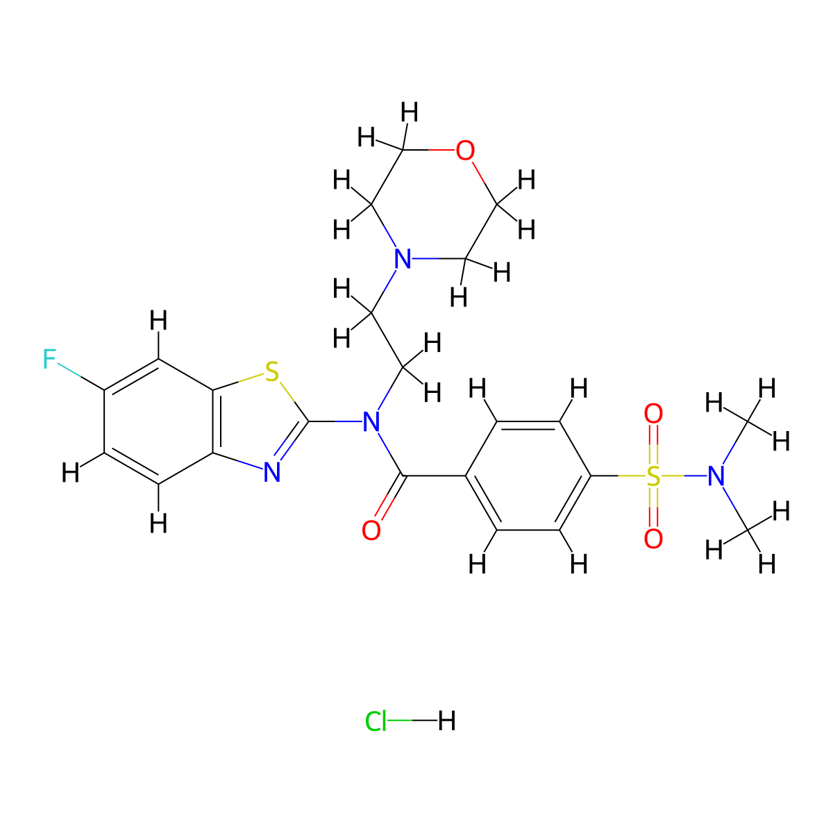 4-(Dimethylsulfamoyl)-N-(6-fluoro-1,3-benzothiazol-2-YL)-N-[2-(morpholin-4-YL)ethyl]benzamide hydrochloride molecular structure, CAS 1216474-74-6