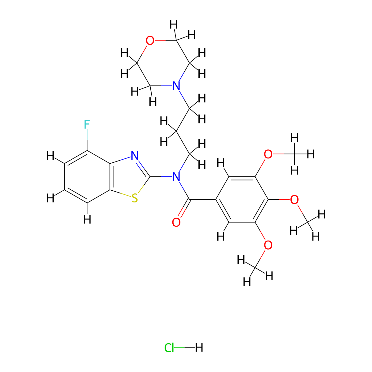 N-(4-fluorobenzo[d]thiazol-2-yl)-3,4,5-trimethoxy-N-(3-morpholinopropyl)benzamide hydrochloride molecular structure, CAS 1216475-37-4