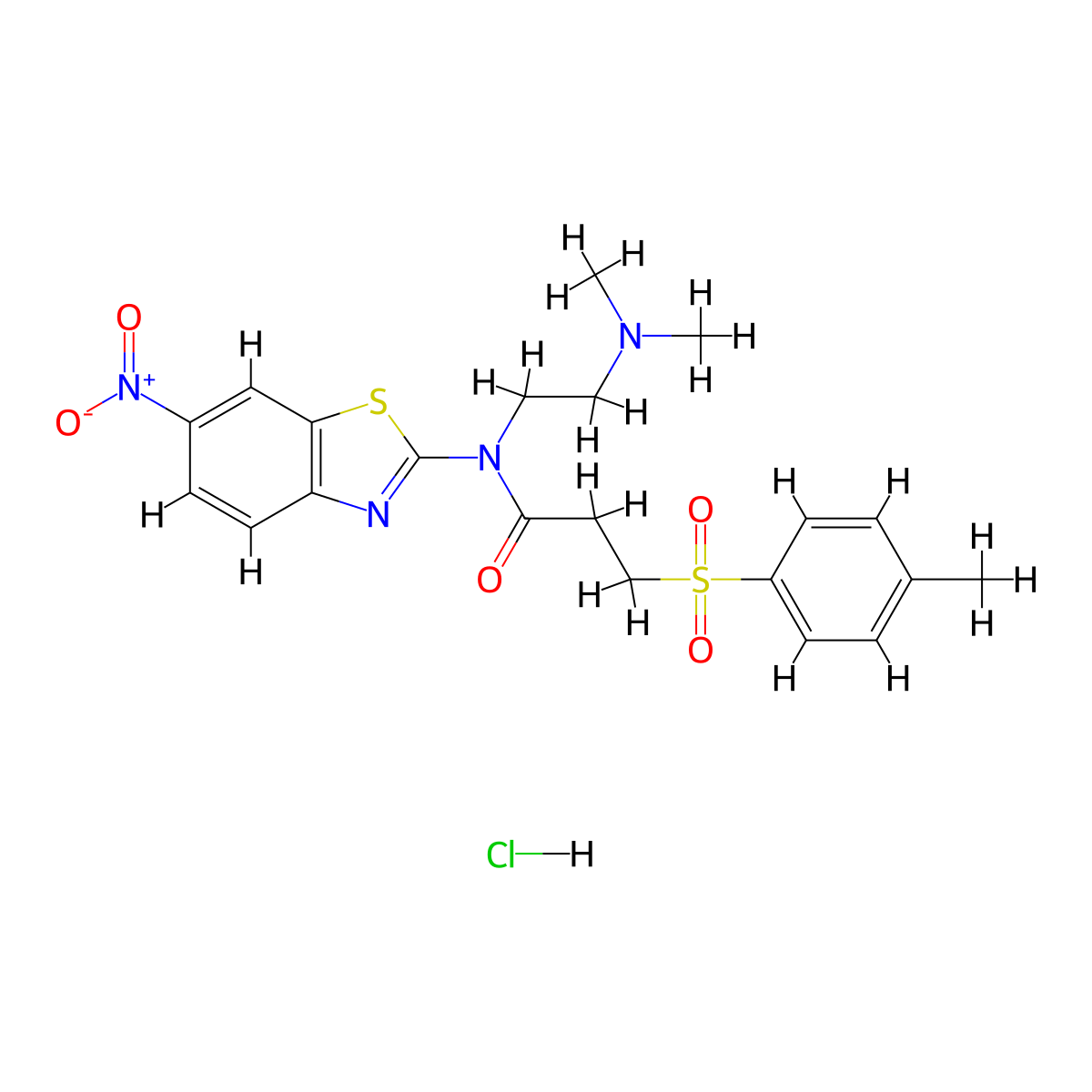 N-(2-(dimethylamino)ethyl)-N-(6-nitrobenzo[d]thiazol-2-yl)-3-tosylpropanamide hydrochloride molecular structure, CAS 1216476-79-7
