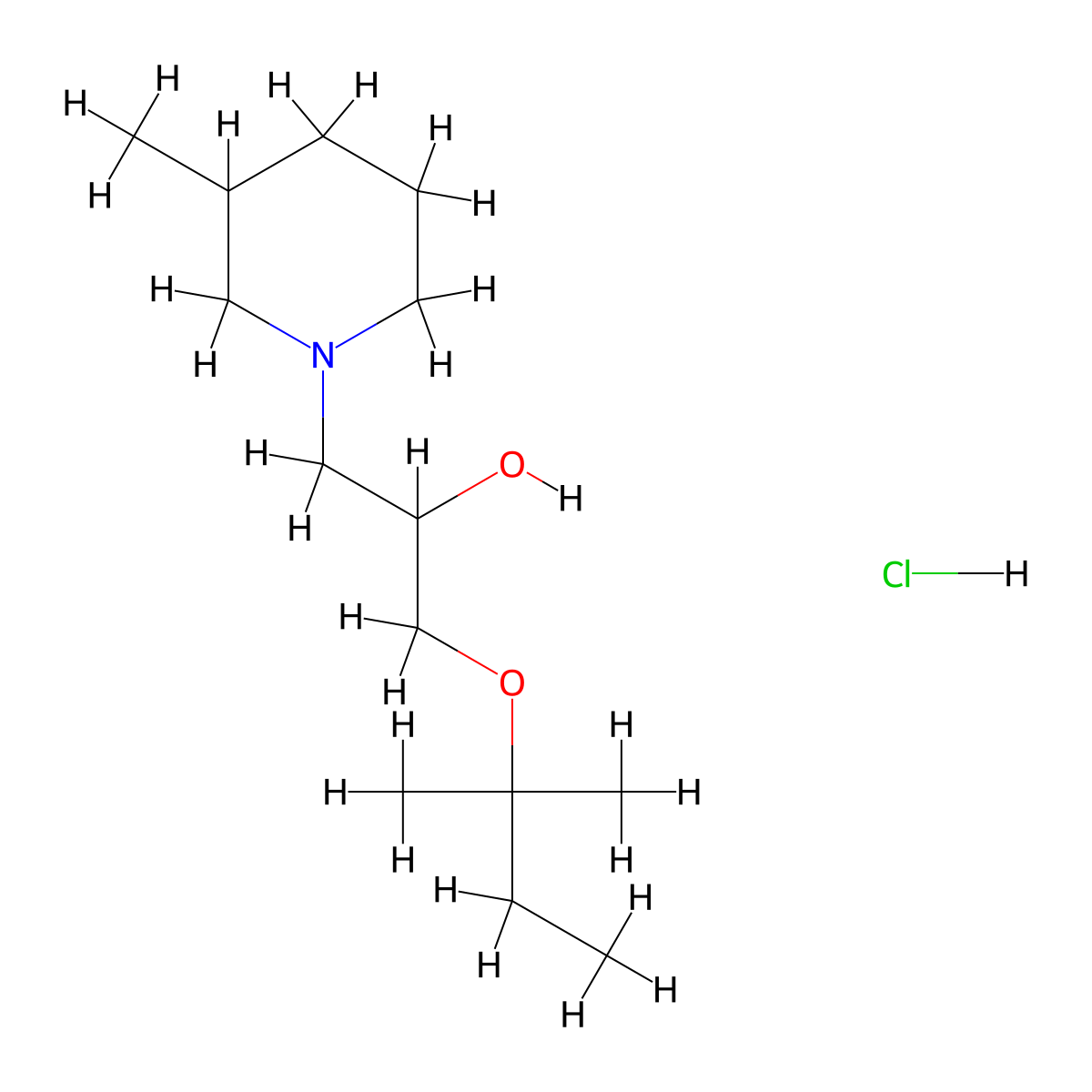 1-(3-Methylpiperidin-1-yl)-3-(tert-pentyloxy)propan-2-ol hydrochloride molecular structure, CAS 1216477-46-1