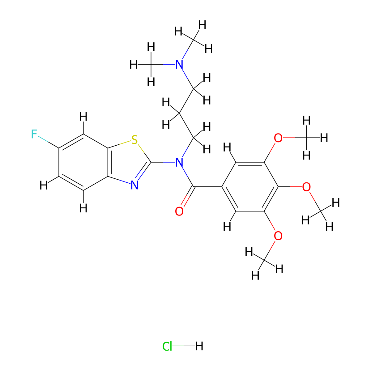 N-[3-(Dimethylamino)propyl]-N-(6-fluoro-1,3-benzothiazol-2-YL)-3,4,5-trimethoxybenzamide hydrochloride molecular structure, CAS 1216478-58-8