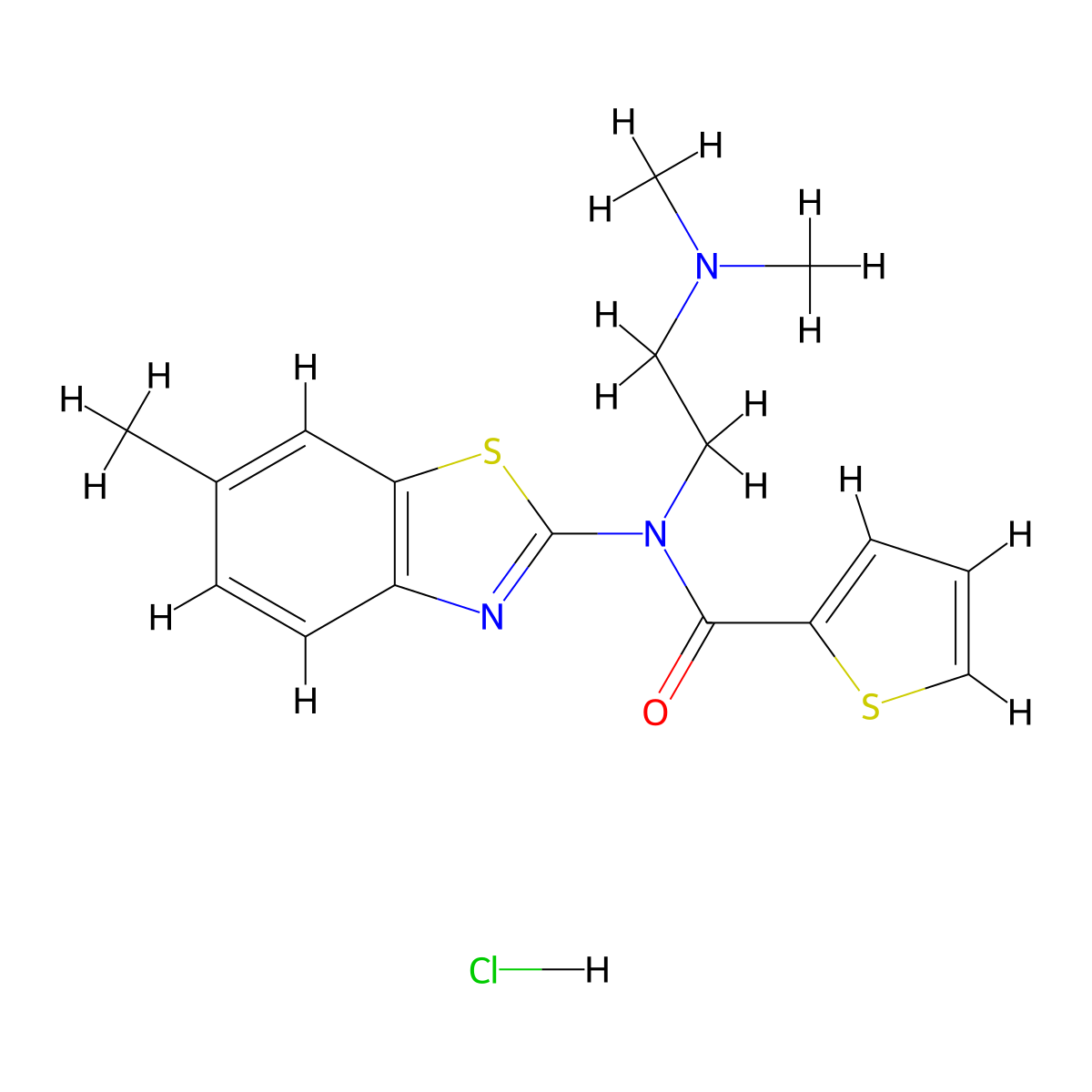 N-(2-(dimethylamino)ethyl)-N-(6-methylbenzo[d]thiazol-2-yl)thiophene-2-carboxamide hydrochloride molecular structure, CAS 1216483-54-3