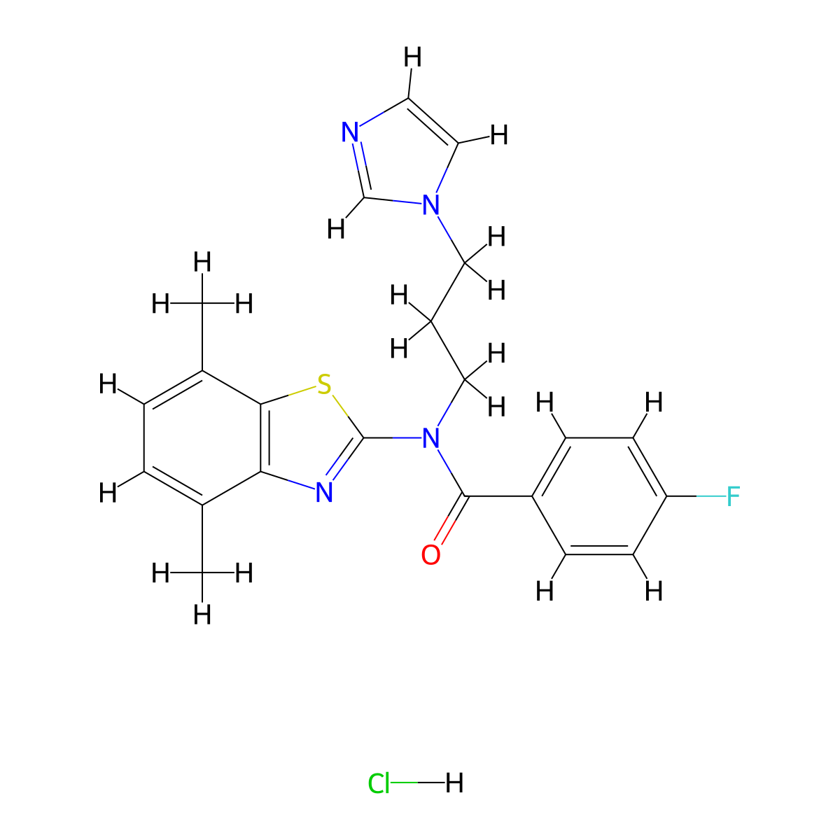 N-(3-(1H-imidazol-1-yl)propyl)-N-(4,7-dimethylbenzo[d]thiazol-2-yl)-4-fluorobenzamide hydrochloride molecular structure, CAS 1216484-25-1