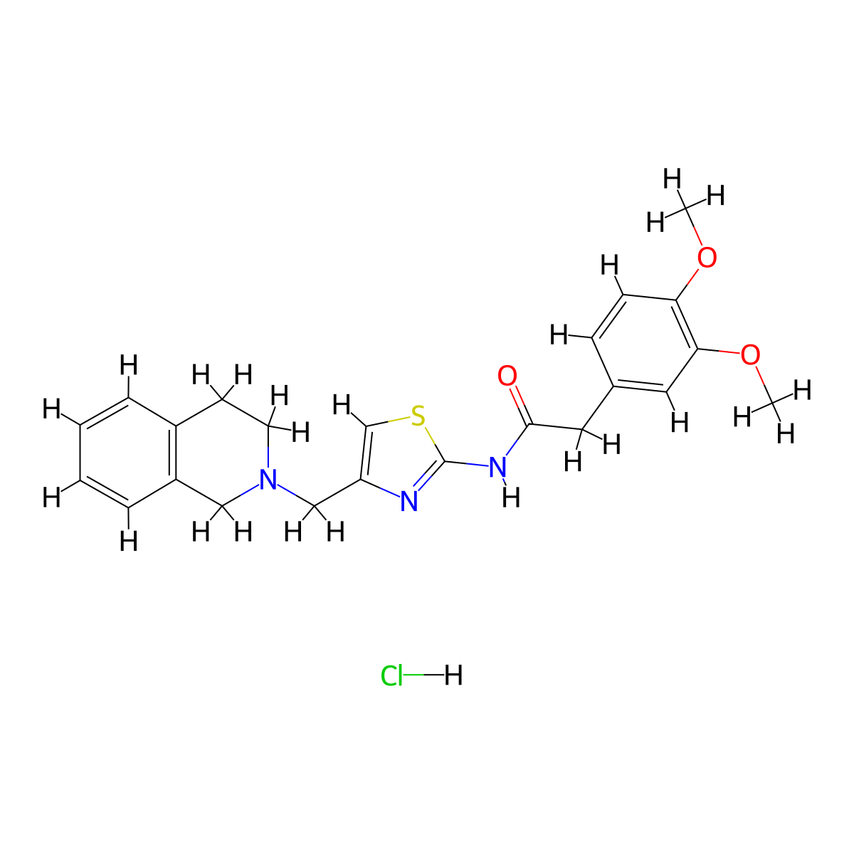 N-(4-((3,4-dihydroisoquinolin-2(1H)-yl)methyl)thiazol-2-yl)-2-(3,4-dimethoxyphenyl)acetamide hydrochloride molecular structure, CAS 1216484-94-4