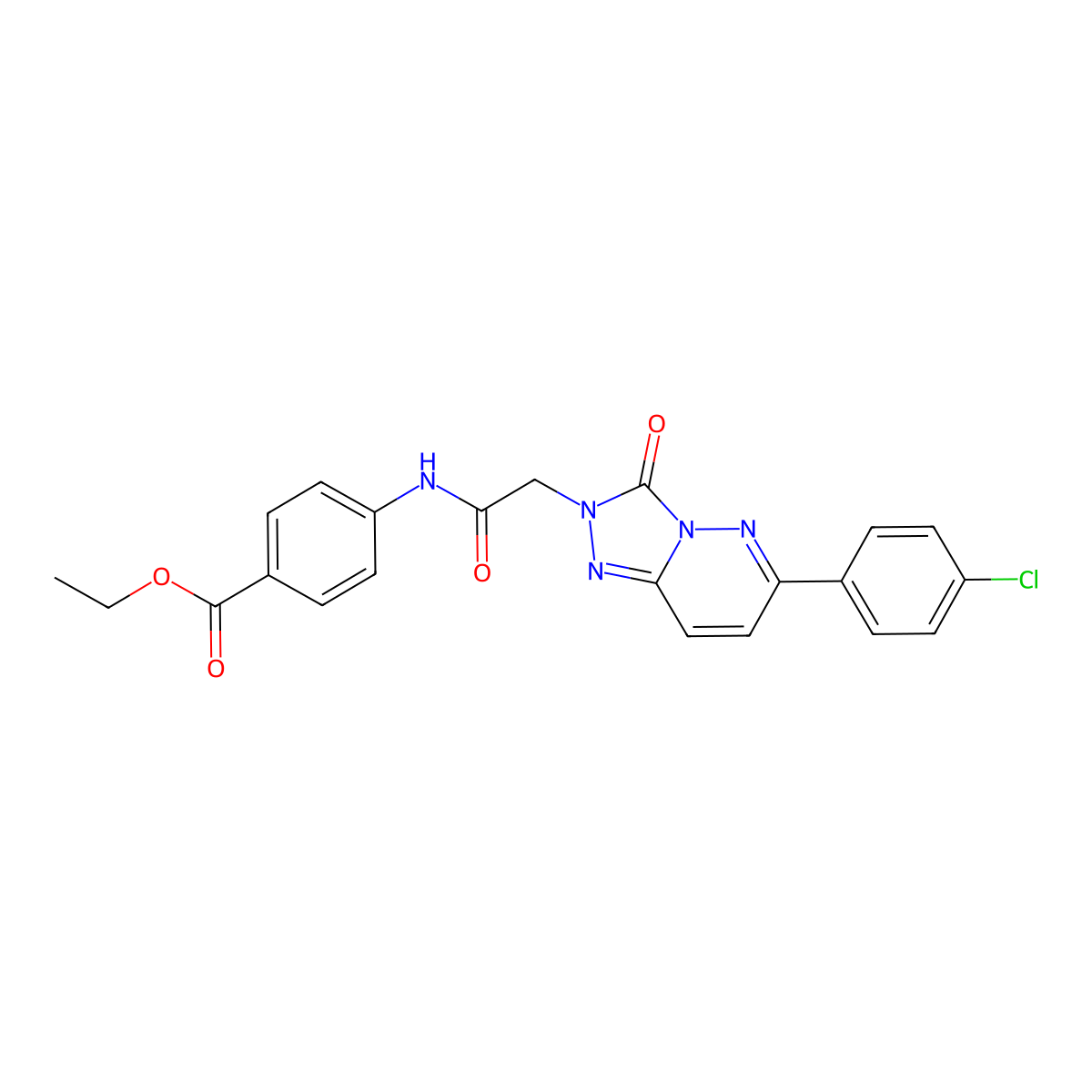 ethyl 4-(2-(6-(4-chlorophenyl)-3-oxo-[1,2,4]triazolo[4,3-b]pyridazin-2(3H)-yl)acetamido)benzoate molecular structure, CAS 1216487-04-5