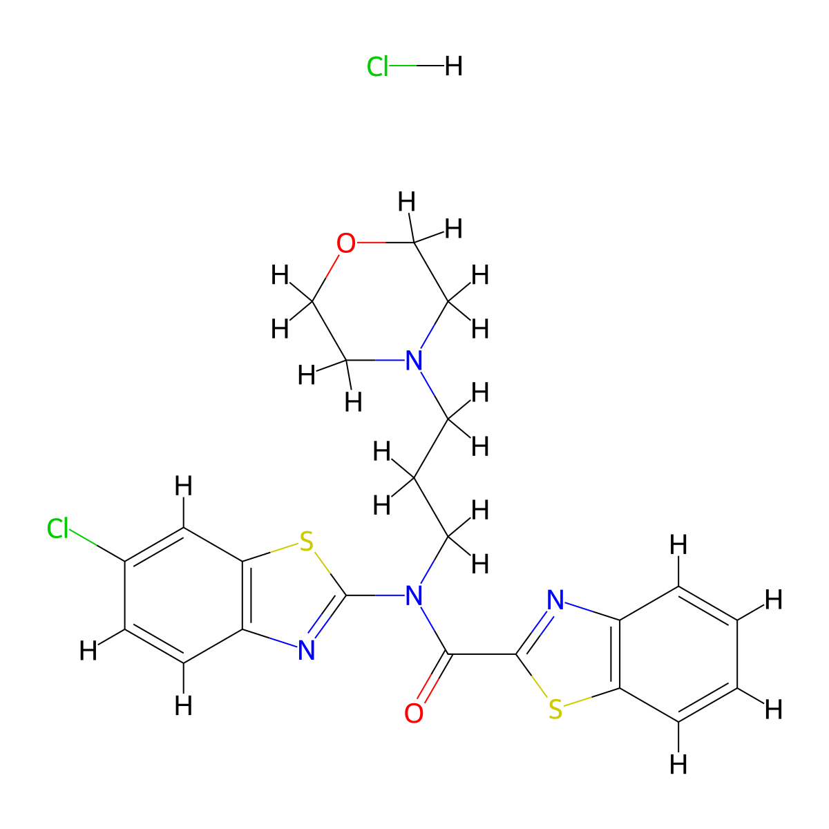 N-(6-chlorobenzo[d]thiazol-2-yl)-N-(3-morpholinopropyl)benzo[d]thiazole-2-carboxamide hydrochloride molecular structure, CAS 1216487-71-6