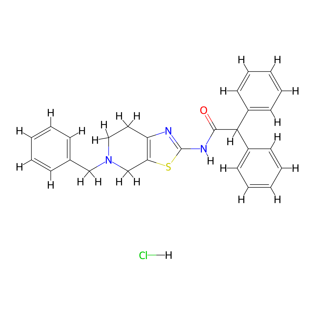N-(5-benzyl-4,5,6,7-tetrahydrothiazolo[5,4-c]pyridin-2-yl)-2,2-diphenylacetamide hydrochloride molecular structure, CAS 1216489-36-9