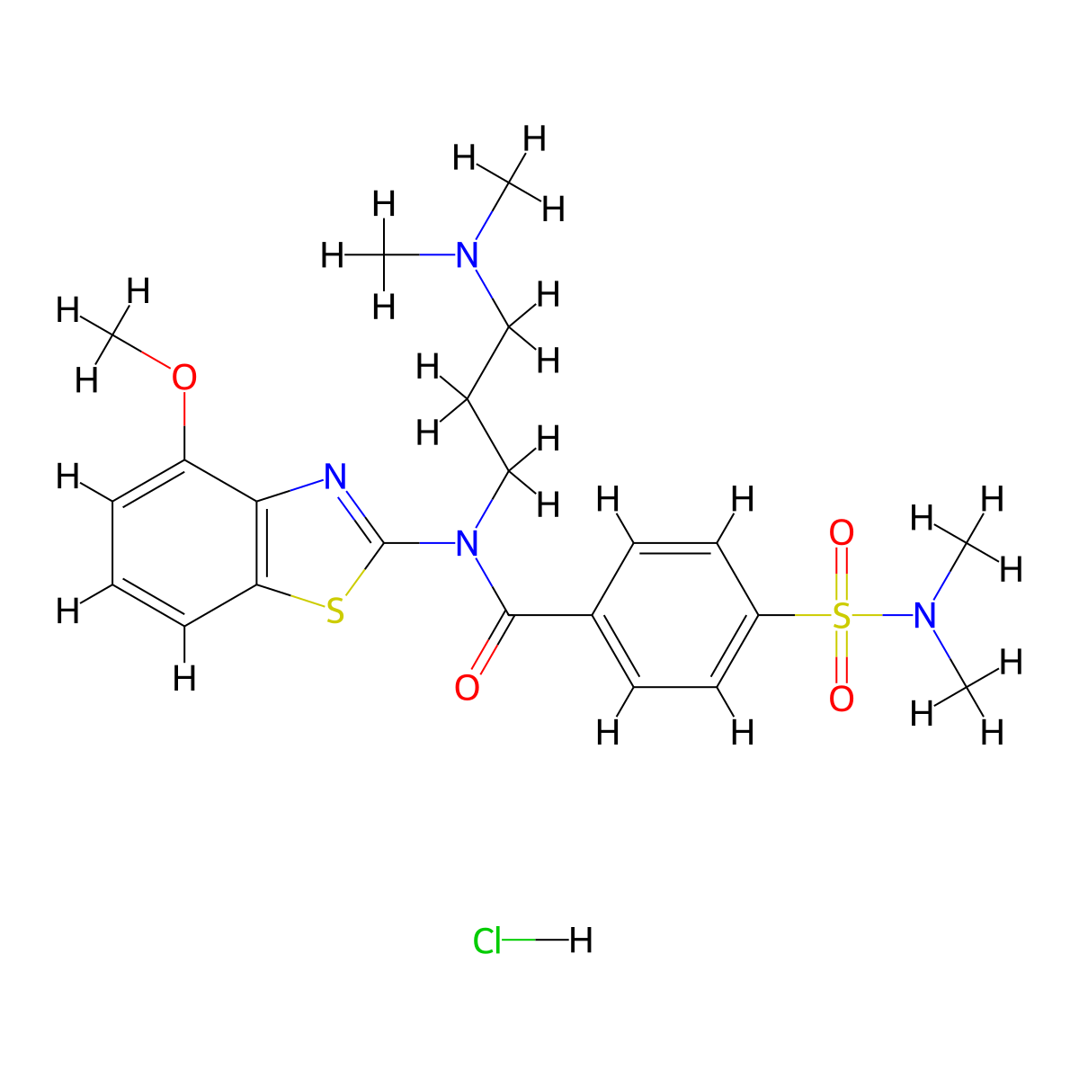 N-(3-(dimethylamino)propyl)-4-(N,N-dimethylsulfamoyl)-N-(4-methoxybenzo[d]thiazol-2-yl)benzamide hydrochloride molecular structure, CAS 1216495-12-3