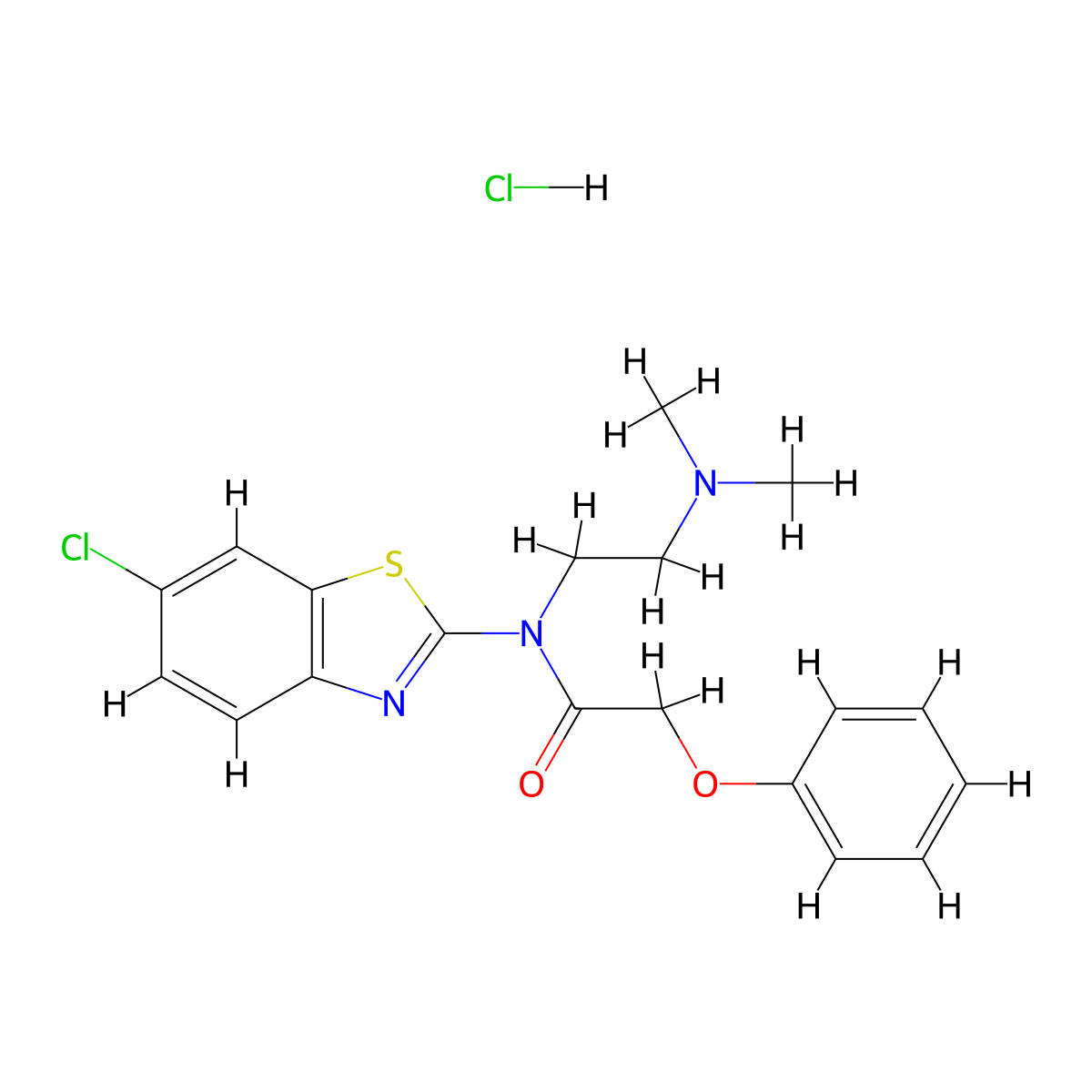 N-(6-chlorobenzo[d]thiazol-2-yl)-N-(2-(dimethylamino)ethyl)-2-phenoxyacetamide hydrochloride molecular structure, CAS 1216495-24-7
