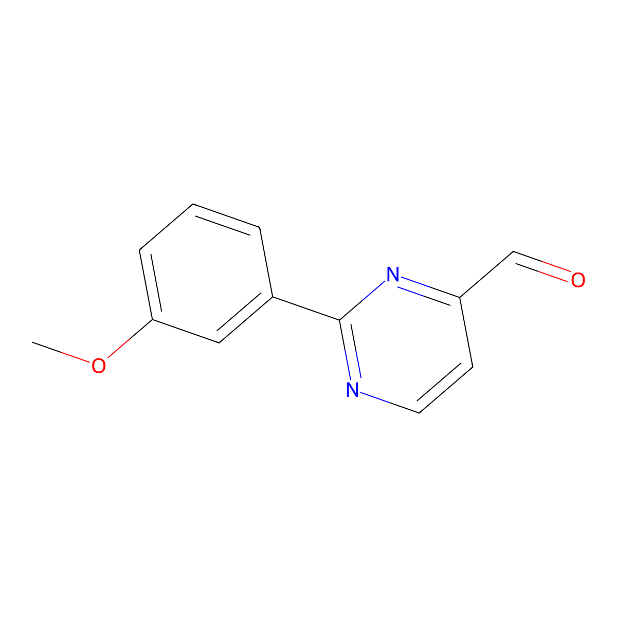 2-(3-Methoxyphenyl)pyrimidine-4-carbaldehyde molecular structure, CAS 1216495-39-4