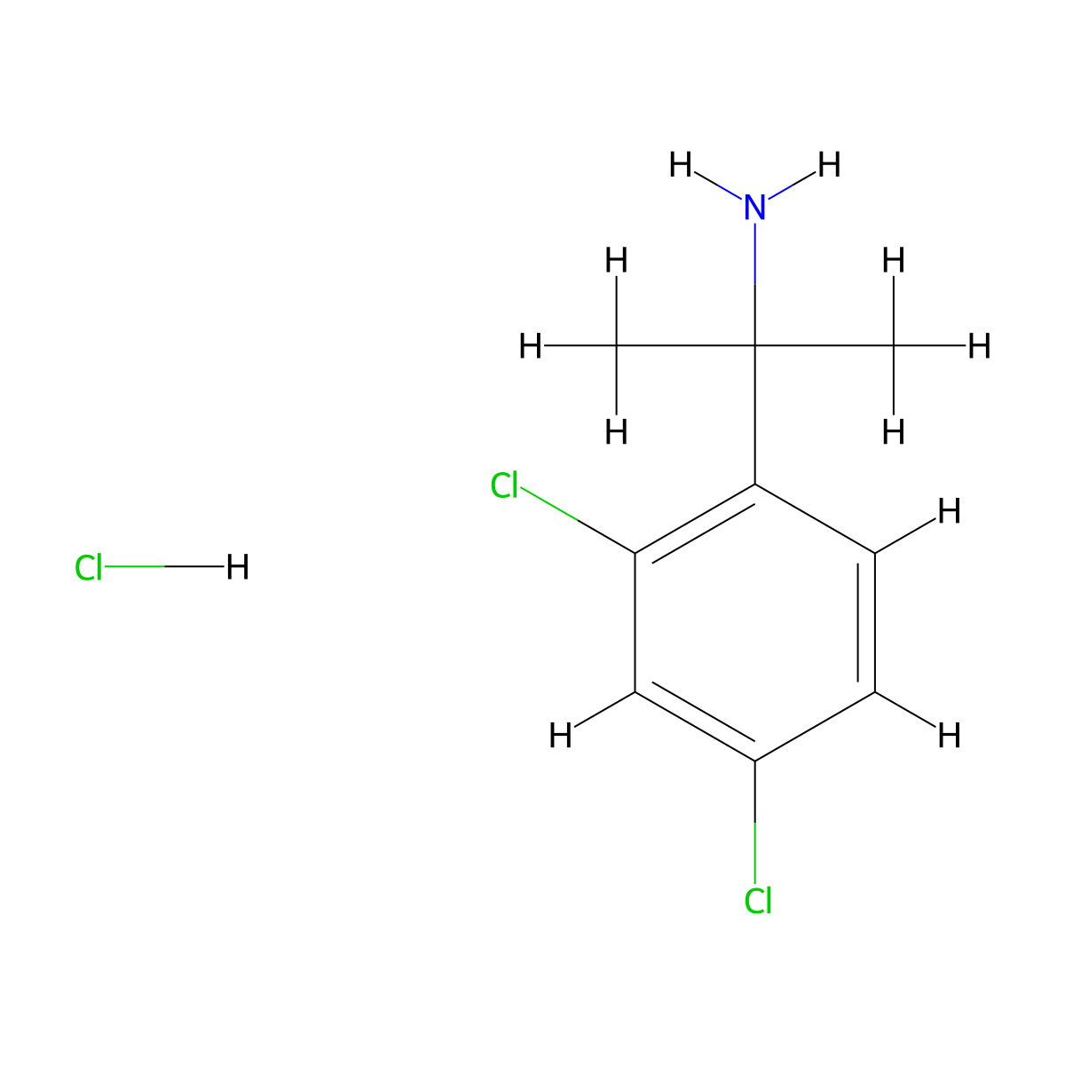 2-(2,4-Dichlorophenyl)propan-2-amine hydrochloride molecular structure, CAS 1216497-60-7