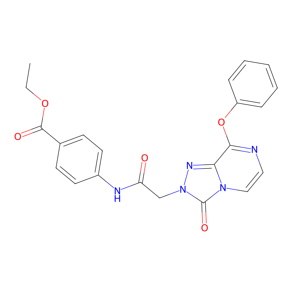 ethyl 4-(2-(3-oxo-8-phenoxy-[1,2,4]triazolo[4,3-a]pyrazin-2(3H)-yl)acetamido)benzoate molecular structure, CAS 1216498-13-3