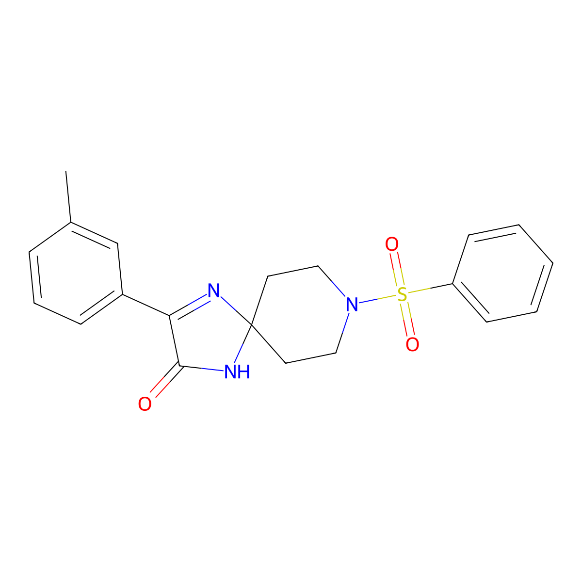 8-(Phenylsulfonyl)-3-(m-tolyl)-1,4,8-triazaspiro[4.5]dec-3-en-2-one molecular structure, CAS 1216498-58-6
