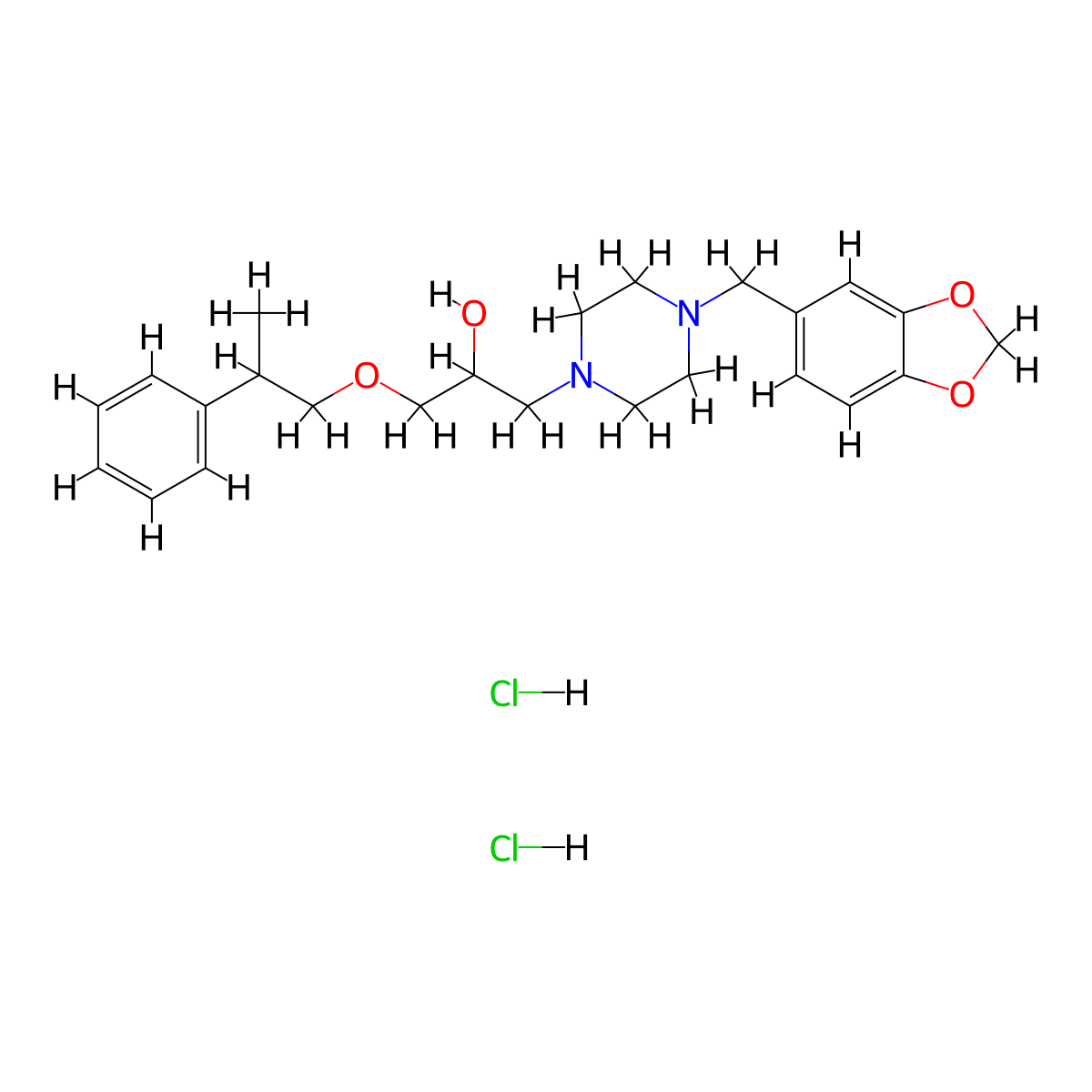 1-(4-(Benzo[d][1,3]dioxol-5-ylmethyl)piperazin-1-yl)-3-(2-phenylpropoxy)propan-2-ol dihydrochloride molecular structure, CAS 1216498-62-2