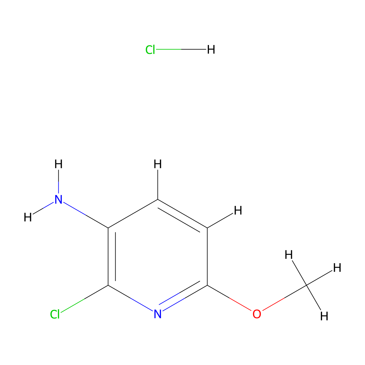 2-Chloro-6-methoxypyridin-3-amine hydrochloride molecular structure, CAS 1216499-22-7