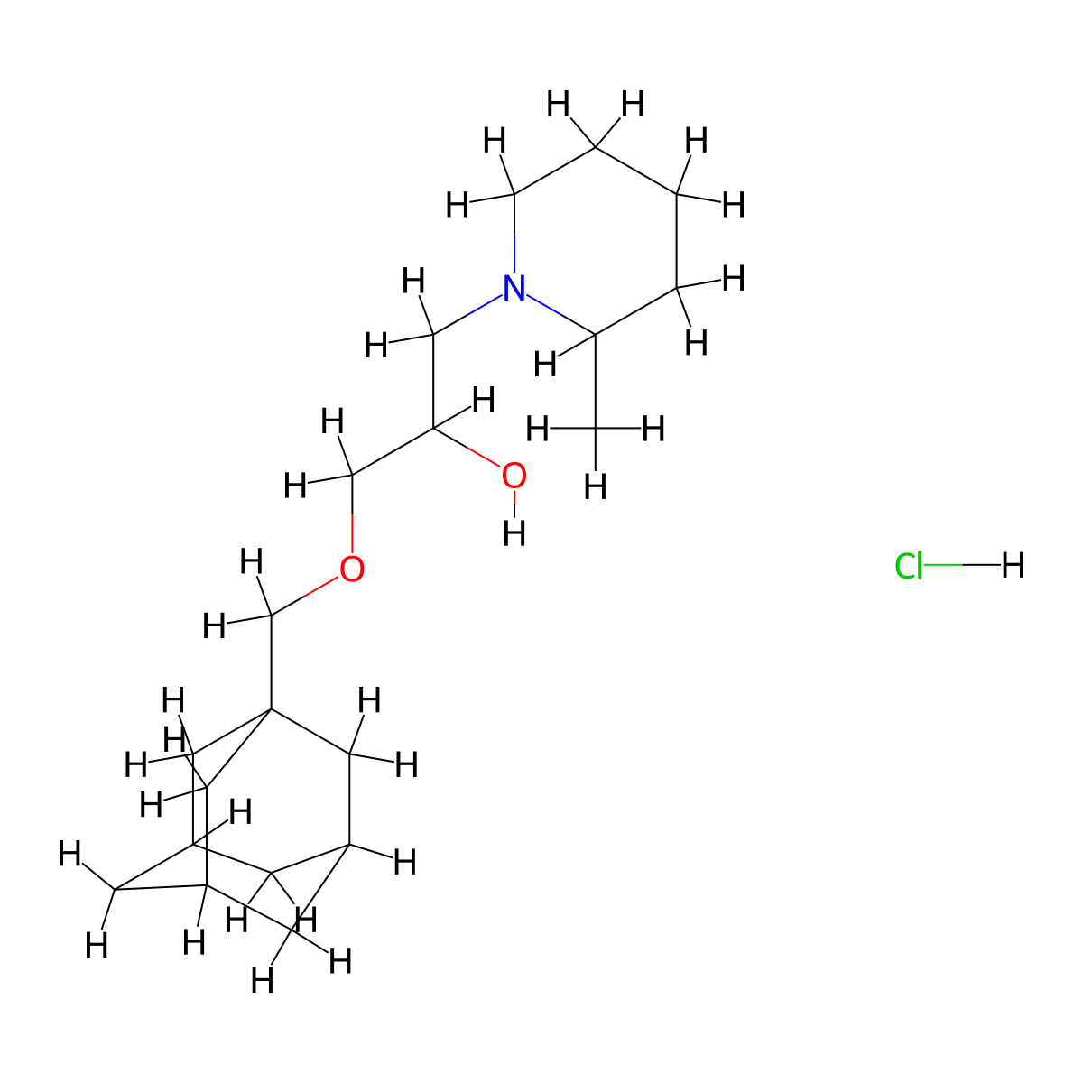 1-[(Adamantan-1-yl)methoxy]-3-(2-methylpiperidin-1-yl)propan-2-ol hydrochloride molecular structure, CAS 1216499-36-3
