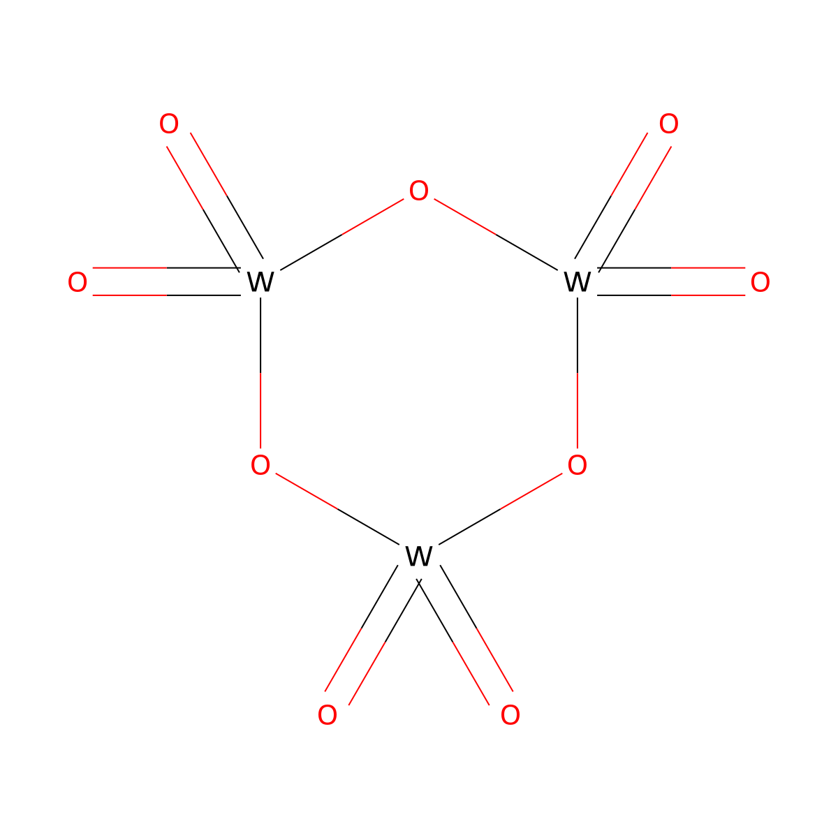 Tritungsten nonaoxide molecular structure, CAS 12165-37-6