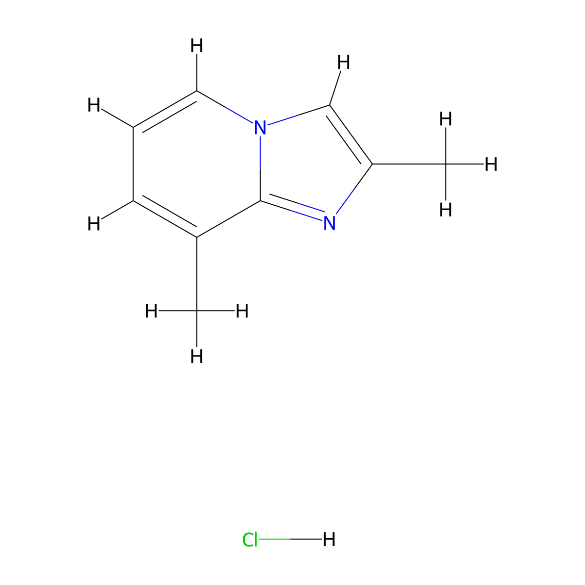 2,8-Dimethylimidazo[1,2-a]pyridine hydrochloride molecular structure, CAS 1216500-21-8