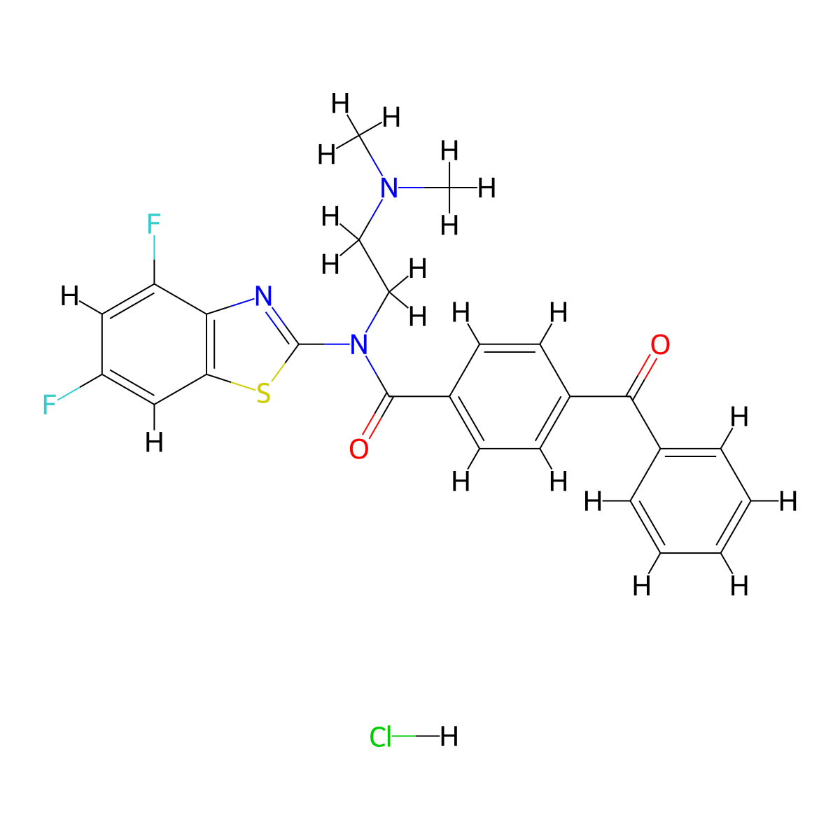 4-benzoyl-N-(4,6-difluorobenzo[d]thiazol-2-yl)-N-(2-(dimethylamino)ethyl)benzamide hydrochloride molecular structure, CAS 1216502-15-6