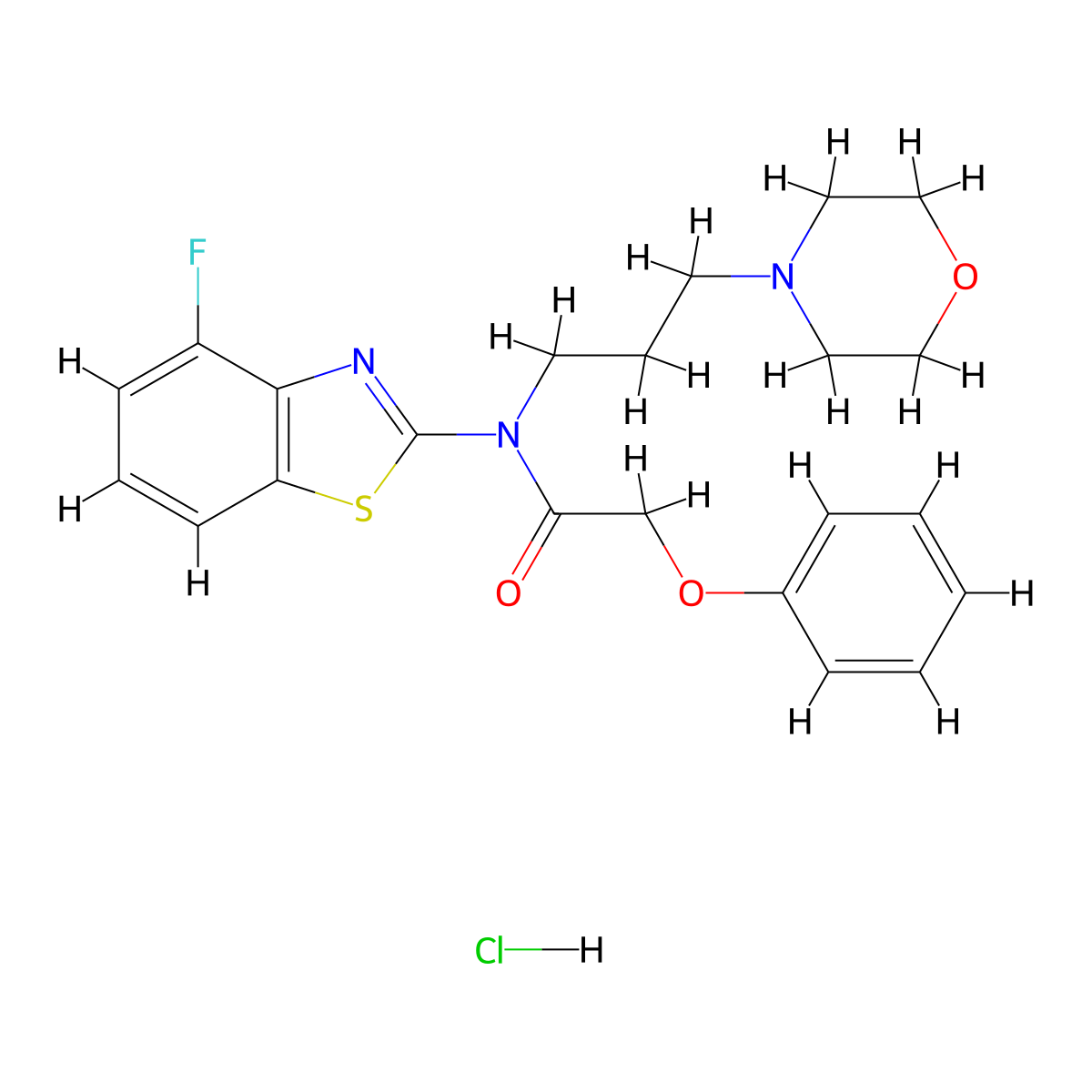 N-(4-fluorobenzo[d]thiazol-2-yl)-N-(3-morpholinopropyl)-2-phenoxyacetamide hydrochloride molecular structure, CAS 1216503-20-6