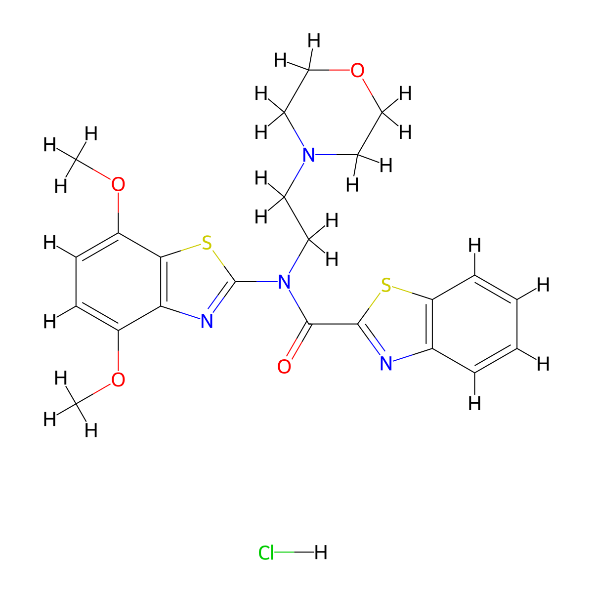 N-(4,7-dimethoxybenzo[d]thiazol-2-yl)-N-(2-morpholinoethyl)benzo[d]thiazole-2-carboxamide hydrochloride molecular structure, CAS 1216504-66-3