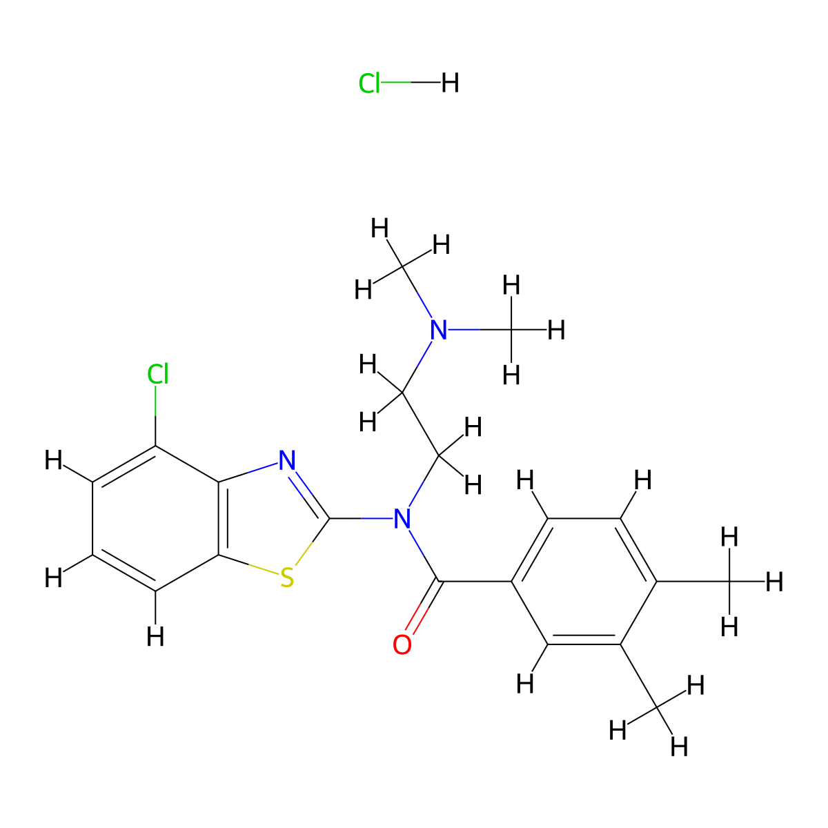 N-(4-chlorobenzo[d]thiazol-2-yl)-N-(2-(dimethylamino)ethyl)-3,4-dimethylbenzamide hydrochloride molecular structure, CAS 1216504-77-6