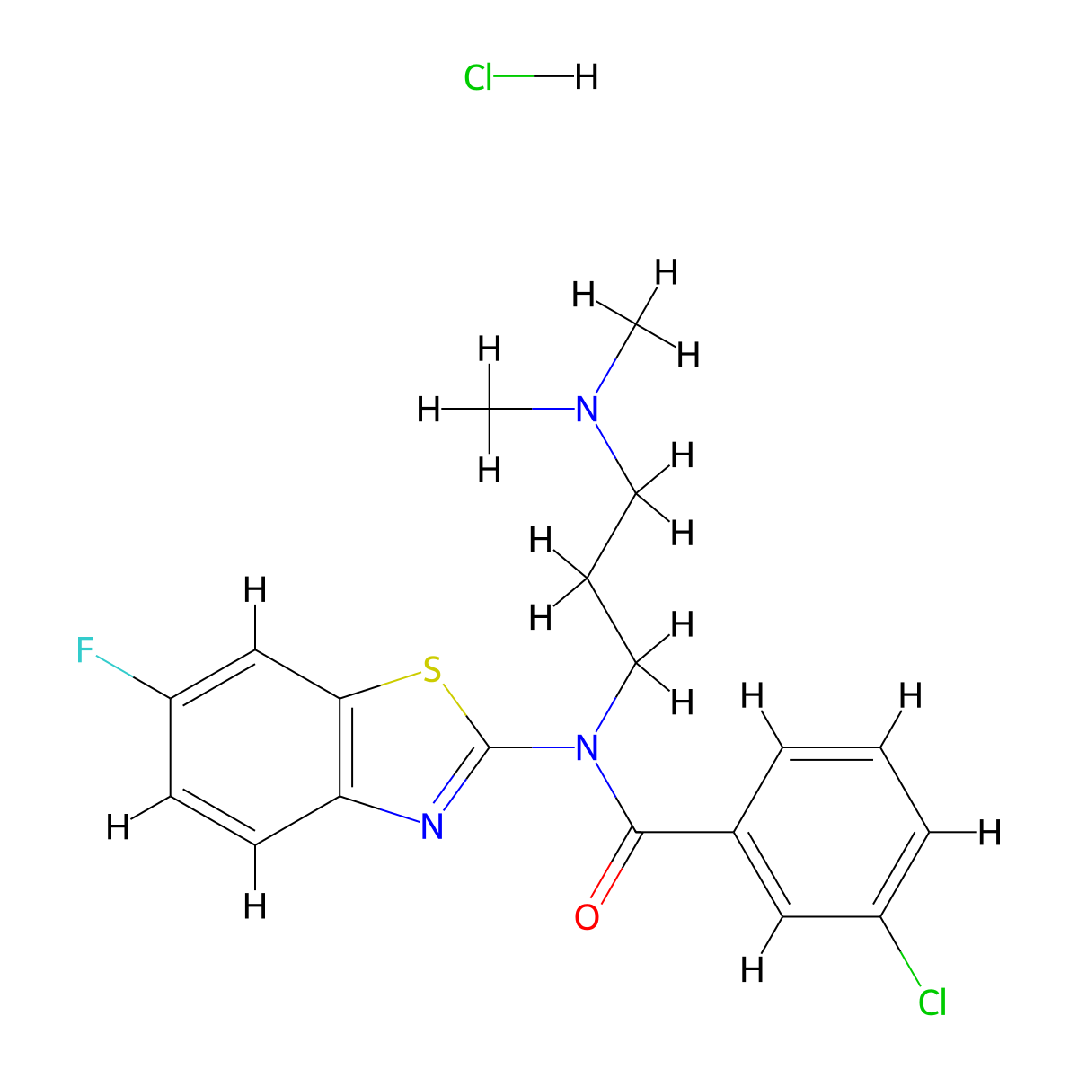 3-Chloro-N-[3-(dimethylamino)propyl]-N-(6-fluoro-1,3-benzothiazol-2-YL)benzamide hydrochloride molecular structure, CAS 1216509-08-8
